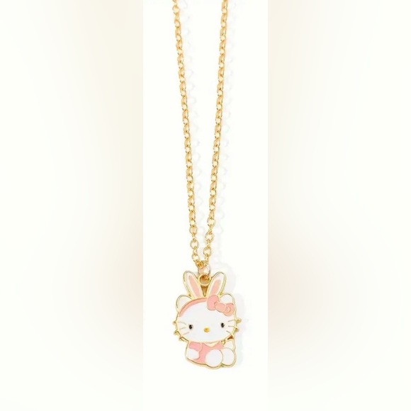 Hello Kitty Bunny Necklace, Hello Kitty Easter Bunny Necklace, Cat Necklace - Picture 3 of 5